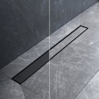 Дренажный канал Am.Pm MasterFlow W01SC-U11-070-04BM, 70 см, с решеткой под плитку, цвет черный матовый