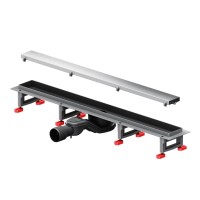 Дренажный канал Am.Pm MasterFlow W01SC-U11-070-04SB, 70 см, с решеткой под плитку, цвет стальной матовый