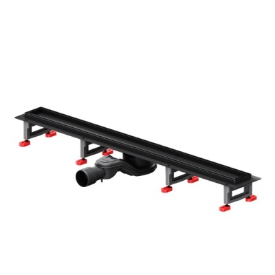 Дренажный канал Am.Pm MasterFlow W01SC-U11-080-04BM, 80 см, с решеткой под плитку, цвет черный матовый