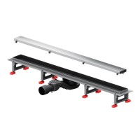 Дренажный канал Am.Pm MasterFlow W01SC-U11-080-04SB, 80 см, с решеткой под плитку, цвет стальной матовый