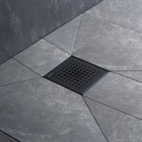 Трап Am.Pm PrimeFlow W02BD-P11-010-01BM, 10 x 10 см, с перфорированной решеткой, цвет черный матовый