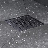 Трап Am.Pm PrimeFlow W02BD-P11-010-01BM, 10 x 10 см, с перфорированной решеткой, цвет черный матовый
