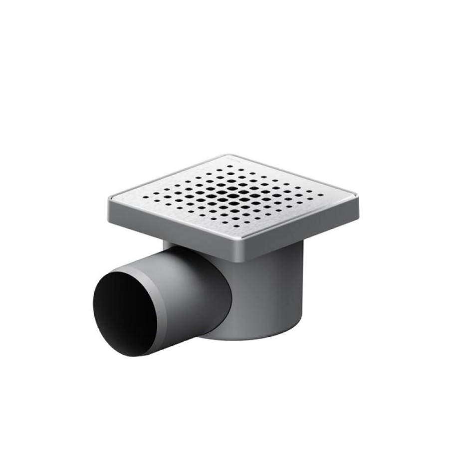 Трап Am.Pm PrimeFlow W02BD-P11-010-01SB, 10 x 10 см, с перфорированной решеткой, цвет хром