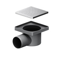 Трап Am.Pm PrimeFlow W02BD-P11-010-01SB, 10 x 10 см, с перфорированной решеткой, цвет хром