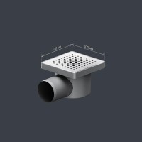 Трап Am.Pm PrimeFlow W02BD-P11-010-01SB, 10 x 10 см, с перфорированной решеткой, цвет хром