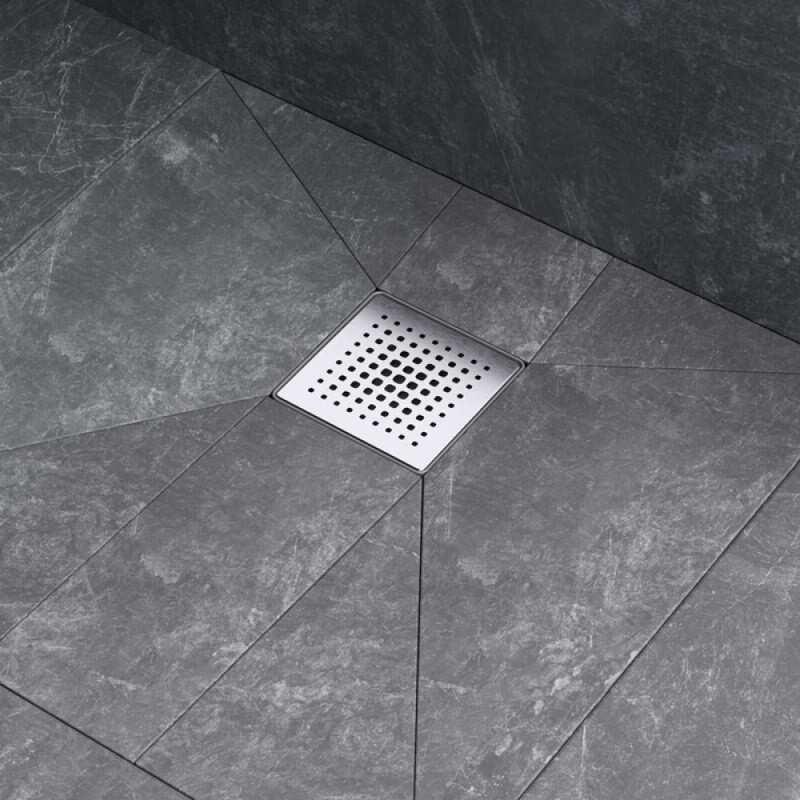 Трап Am.Pm PrimeFlow W02BD-P11-010-01SB, 10 x 10 см, с перфорированной решеткой, цвет хром