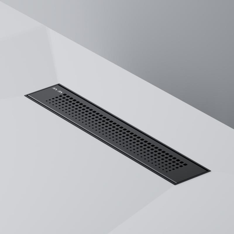 Дренажный канал Am.Pm PrimeFlow W02SC-P11-040-01BM, 40 см, с перфорированной решеткой, цвет черный матовый