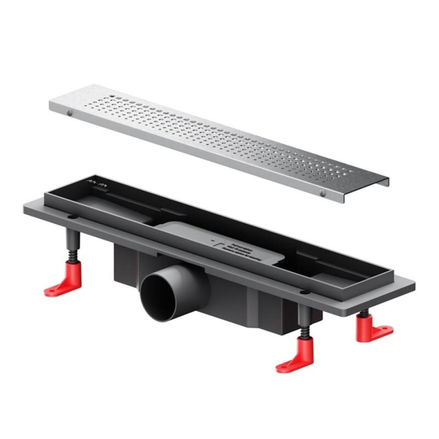 Дренажный канал Am.Pm PrimeFlow W02SC-P11-040-01SB, 40 см, с перфорированной решеткой, цвет хром