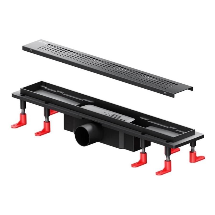 Дренажный канал Am.Pm PrimeFlow W02SC-P11-050-01BM, 50 см, с перфорированной решеткой, цвет черный матовый