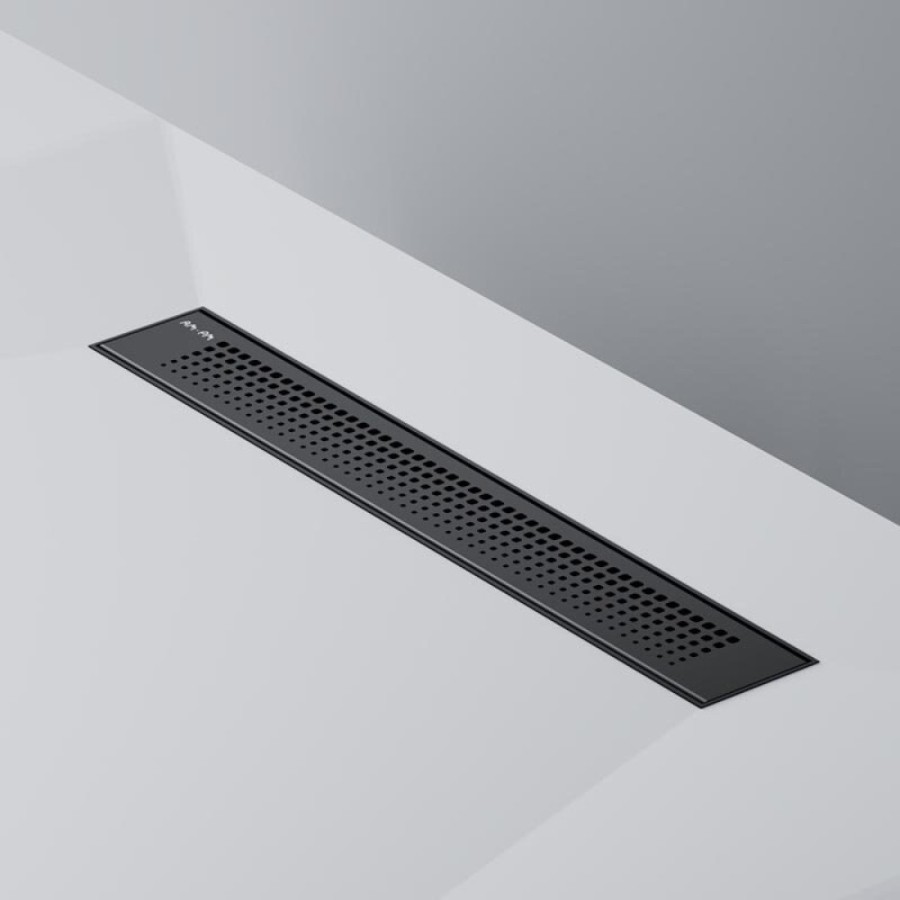 Дренажный канал Am.Pm PrimeFlow W02SC-P11-050-01BM, 50 см, с перфорированной решеткой, цвет черный матовый