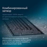 Дренажный канал Am.Pm PrimeFlow W02SC-P11-050-01BM, 50 см, с перфорированной решеткой, цвет черный матовый