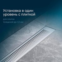 Дренажный канал Am.Pm PrimeFlow W02SC-P11-050-01SB, 50 см, с перфорированной решеткой, цвет хром