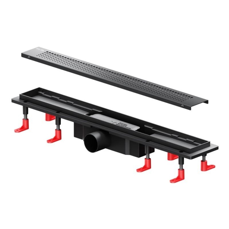 Дренажный канал Am.Pm PrimeFlow W02SC-P11-060-01BM, 60 см, с перфорированной решеткой, цвет черный матовый