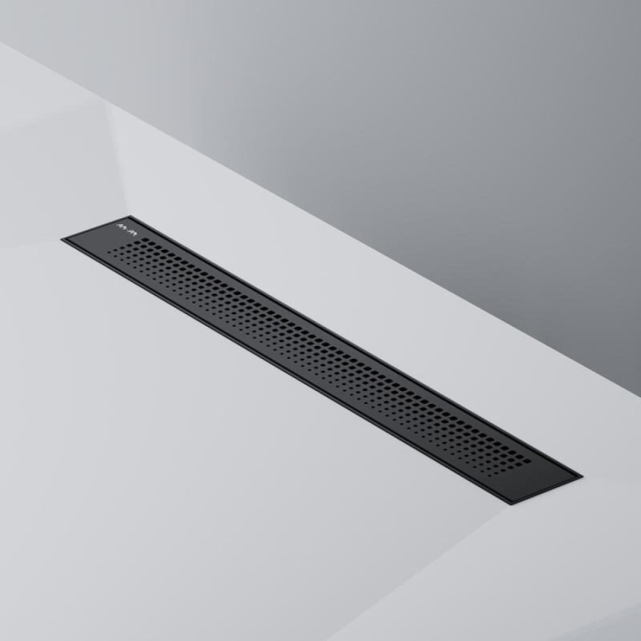 Дренажный канал Am.Pm PrimeFlow W02SC-P11-060-01BM, 60 см, с перфорированной решеткой, цвет черный матовый