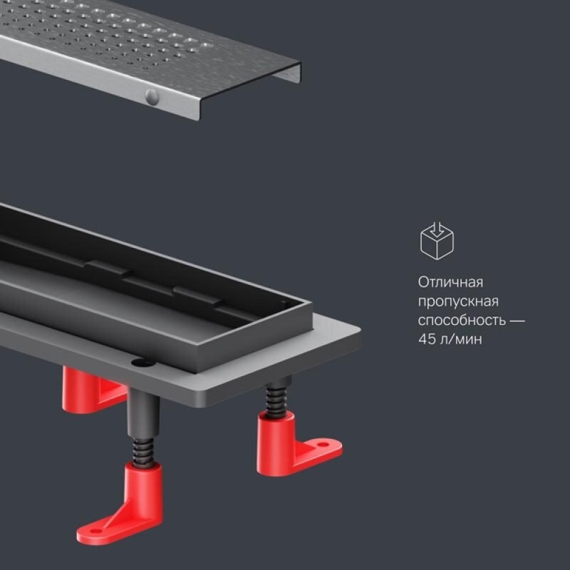 Дренажный канал Am.Pm PrimeFlow W02SC-P11-060-01SB, 60 см, с перфорированной решеткой, цвет хром