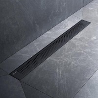 Дренажный канал Am.Pm PrimeFlow W02SC-P11-070-01BM, 70 см, с перфорированной решеткой, цвет черный матовый