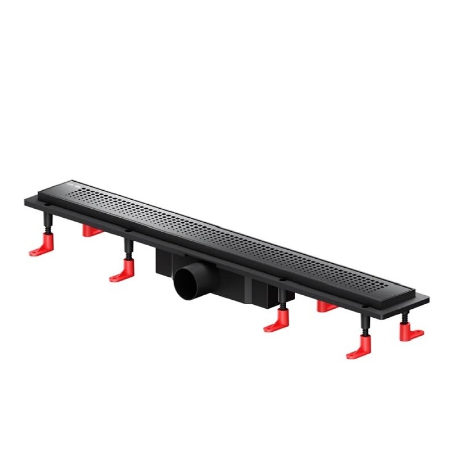 Дренажный канал Am.Pm PrimeFlow W02SC-P11-070-01BM, 70 см, с перфорированной решеткой, цвет черный матовый
