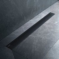 Дренажный канал Am.Pm PrimeFlow W02SC-P11-080-01BM, 80 см, с перфорированной решеткой, цвет черный матовый
