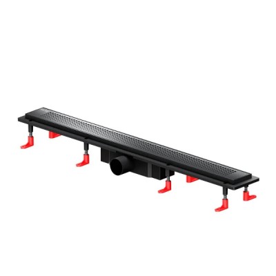Дренажный канал Am.Pm PrimeFlow W02SC-P11-080-01BM, 80 см, с перфорированной решеткой, цвет черный матовый