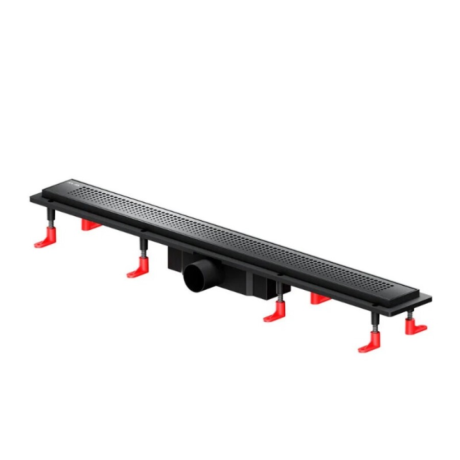 Дренажный канал Am.Pm PrimeFlow W02SC-P11-080-01BM, 80 см, с перфорированной решеткой, цвет черный матовый