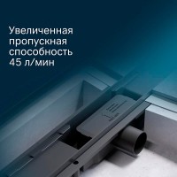 Дренажный канал Am.Pm PrimeFlow W02SC-P11-080-01BM, 80 см, с перфорированной решеткой, цвет черный матовый