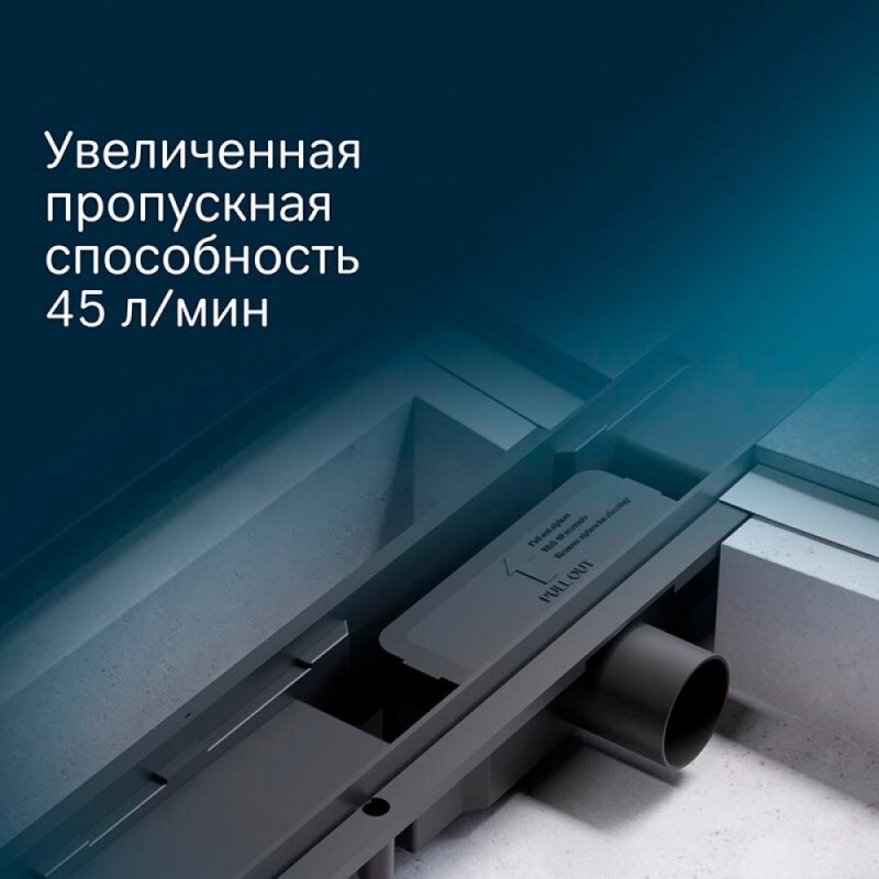 Дренажный канал Am.Pm PrimeFlow W02SC-P11-080-01BM, 80 см, с перфорированной решеткой, цвет черный матовый