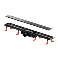 Дренажный канал Am.Pm PrimeFlow W02SC-P11-080-01BM, 80 см, с перфорированной решеткой, цвет черный матовый