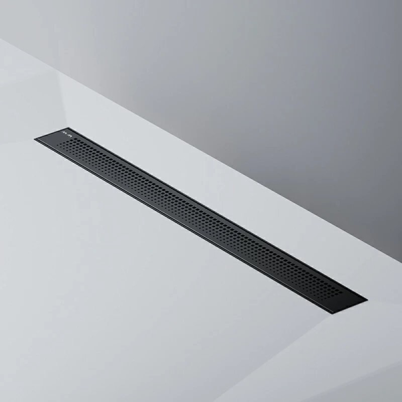 Дренажный канал Am.Pm PrimeFlow W02SC-P11-080-01BM, 80 см, с перфорированной решеткой, цвет черный матовый