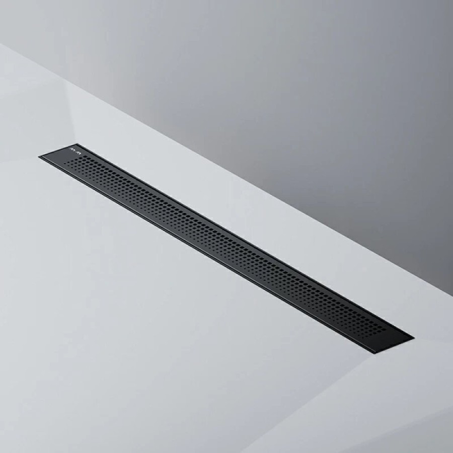 Дренажный канал Am.Pm PrimeFlow W02SC-P11-080-01BM, 80 см, с перфорированной решеткой, цвет черный матовый