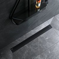 Дренажный канал Am.Pm PrimeFlow W02SC-P11-080-01BM, 80 см, с перфорированной решеткой, цвет черный матовый