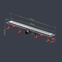 Дренажный канал Am.Pm PrimeFlow W02SC-P11-080-01SB, 80 см, с перфорированной решеткой, цвет хром