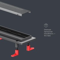 Дренажный канал Am.Pm PrimeFlow W02SC-P11-080-01SB, 80 см, с перфорированной решеткой, цвет хром