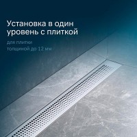 Дренажный канал Am.Pm PrimeFlow W02SC-P11-080-01SB, 80 см, с перфорированной решеткой, цвет хром