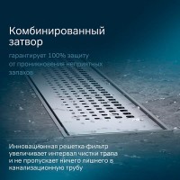 Дренажный канал Am.Pm PrimeFlow W02SC-P11-080-01SB, 80 см, с перфорированной решеткой, цвет хром