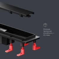 Дренажный канал Am.Pm PrimeFlow W02SC-U11-050-04BM, 50 см, под плитку, цвет черный матовый