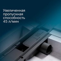 Дренажный канал Am.Pm PrimeFlow W02SC-U11-050-04BM, 50 см, под плитку, цвет черный матовый