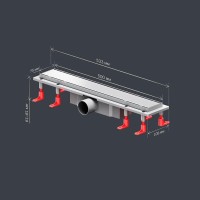 Дренажный канал Am.Pm PrimeFlow W02SC-U11-050-04SB, 50 см, под плитку, цвет хром