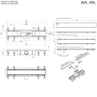 Дренажный канал Am.Pm PrimeFlow W02SC-U11-050-04SB, 50 см, под плитку, цвет хром