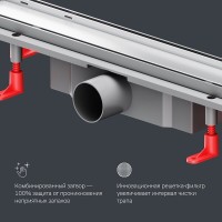 Дренажный канал Am.Pm PrimeFlow W02SC-U11-050-04SB, 50 см, под плитку, цвет хром