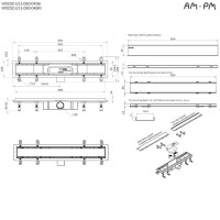 Дренажный канал Am.Pm PrimeFlow W02SC-U11-060-04BM, 60 см, под плитку, цвет черный матовый