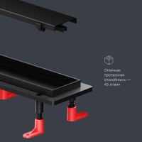 Дренажный канал Am.Pm PrimeFlow W02SC-U11-070-04BM, 70 см, под плитку, цвет черный матовый