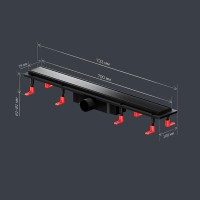 Дренажный канал Am.Pm PrimeFlow W02SC-U11-070-04BM, 70 см, под плитку, цвет черный матовый