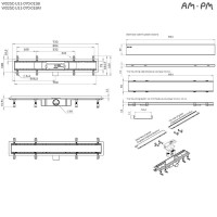 Дренажный канал Am.Pm PrimeFlow W02SC-U11-070-04SB, 70 см, под плитку, цвет хром