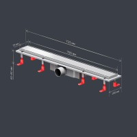 Дренажный канал Am.Pm PrimeFlow W02SC-U11-070-04SB, 70 см, под плитку, цвет хром