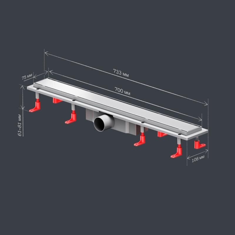 Дренажный канал Am.Pm PrimeFlow W02SC-U11-070-04SB, 70 см, под плитку, цвет хром