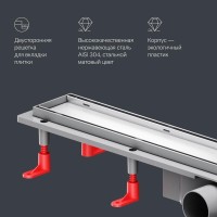 Дренажный канал Am.Pm PrimeFlow W02SC-U11-070-04SB, 70 см, под плитку, цвет хром