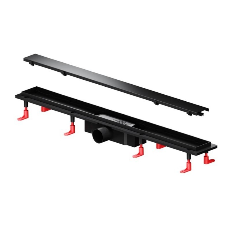 Дренажный канал Am.Pm PrimeFlow W02SC-U11-080-04BM, 80 см, под плитку, цвет черный матовый