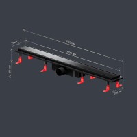 Дренажный канал Am.Pm PrimeFlow W02SC-U11-080-04BM, 80 см, под плитку, цвет черный матовый