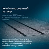 Дренажный канал Am.Pm PrimeFlow W02SC-U11-080-04BM, 80 см, под плитку, цвет черный матовый