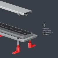 Дренажный канал Am.Pm PrimeFlow W02SC-U11-080-04SB, 80 см, под плитку, цвет хром